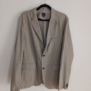 Goodale Beige Tan Linen Cotton Sport Coat Blazer Size Large